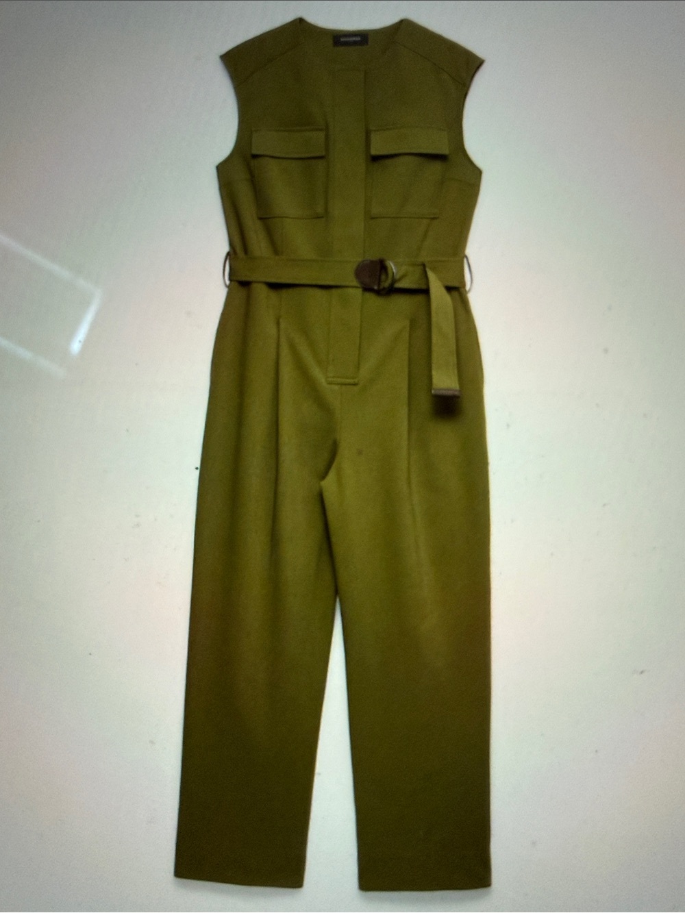 Banana Republic Sleeveless Landslide Green (Olive) Utility Jumpsuit w/ Belt